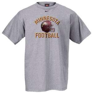 Nike Minnesota Golden Gophers Grey Football Helmet T shirt  