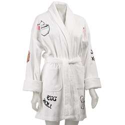 Aegean Apparel White with Chinese Applique Robe  