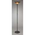 Transitional 1 light Bronze Torchiere with Mosaic Shade