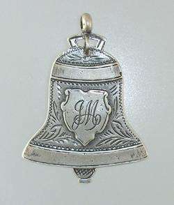 Antique ENGLISH Sterling Silver Charm 925 BELL WATCH FOB Hallmarked 