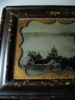 Niagara Falls Horse Carriage 1/2 Plate Ambrotype Photo  