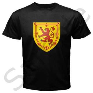 Scotland Royal Coat of Arms Rampant lion Black T shirt  