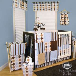   Brown Modern For Crib Nursery Blanket Collection Bedding Set  