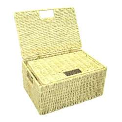   Grass Rectangular Lidded Storage Baskets (Set of 2)  