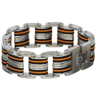 Stainless Steel and Rubber Bracelet  