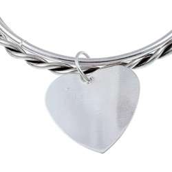   Dangling Heart Charm 3 piece Bangle Bracelet  