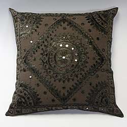 Cotton Mirror Grey Throw Pillow (India)  