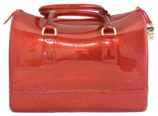 Furla Glitter Candy Bag Jelly Satchel Rosso Red Purse New  