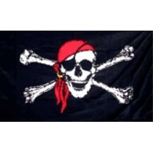  Red Jolly Roger Flag 