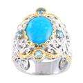   Valitutti Two tone Turquoise, Blue Zircon and White Sapphire Ring