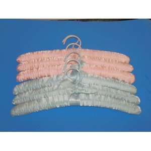  Satin Padded Hangers ~ Pink & Lt Blue (6 Pk)