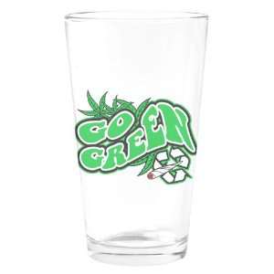 Pint Drinking Glass Marijuana Go Green 