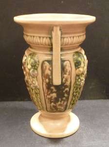 Roseville Florentine Brown Vase w/ Handles 253 6   MINT  