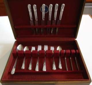 IS ORCHID STERLING SILVER FLATWARE SET 38 PC XLNT  