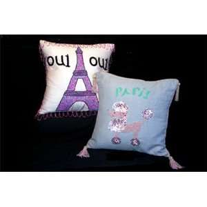  Designer DH Throw Pillows, Paris Poodle, 18X18