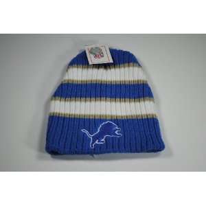   Lions Team Color Striped Knit Beanie Cap Winter Hat 