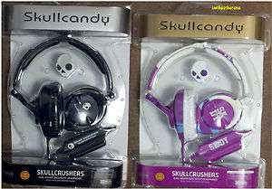 New Skullcandy Skullcrushers Over Ear Headphones Black Pinstripe 