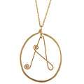 14k Gold Filled Chain With Hanging 1 inch Letter Inside Hammered Hoop 