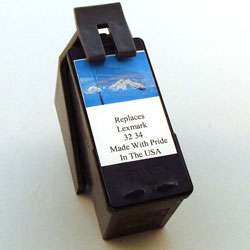Set of 2 Lexmark 32 Compatible Black Ink Cartridges (Remanufactured 