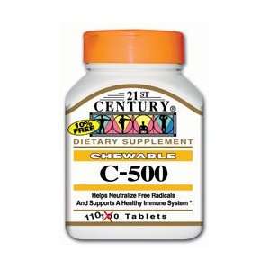  Chewable Vitamin C 500 110 Chwbls by 21st Century Health 