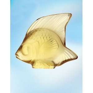  Lalique Seal Fish Orange Gold   1 3/4 in 