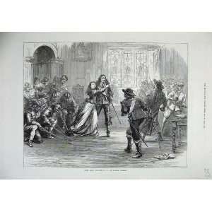   1872 Lyceum Theatre Scene King Charles I Sword Fight