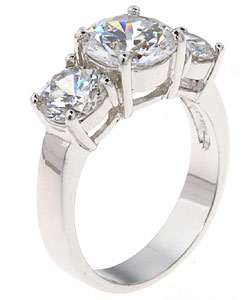 Sterling Silver 3 stone CZ Ring  