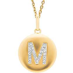   10ct TDW Diamond Initial M Necklace (H I, I2 I3)  