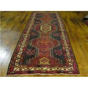  311 x 105 Rust Red Persian Hand Knotted Wool Meshkin 