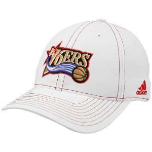 adidas Philadelphia 76ers White Team Logo Structured Flex Fit Hat 