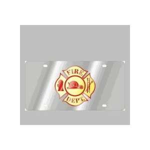 Stainless Style License Plates Fire Department Cross Automotive