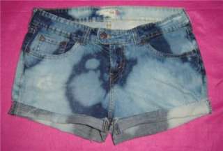 LEVIS Jeans BLEACHED BLUE Vtg wash STRETCH Festival CUT OFF DENIM 