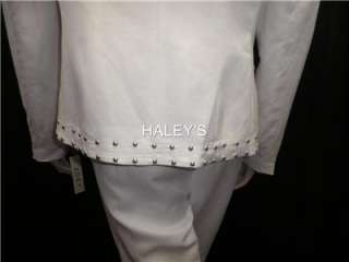New Zoey White Linen Ladies Pants Suit Misses Size 10 RV$755  