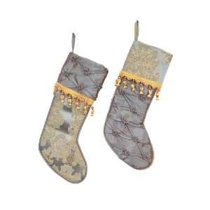   Inspirations Yellow/Pewter Christmas Stockings 20