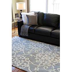 Hand tufted Grey Floral Rug (8 x 11)  