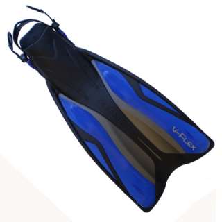 New Oceanic VFlex Strap Snorkeling & Scuba Fins   BLUE, MED XLG  