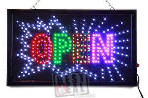 New Business LED Open Sign Neon Bright With Motion Switch 21x13 #58 