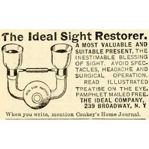 1898 Ad Ideal Sight Restorer Vision Eye Glasses Ophthalmology Medical 