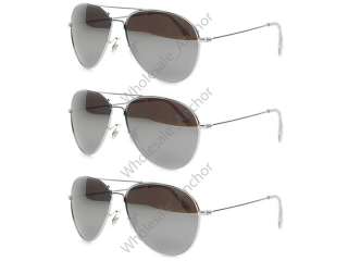 pairs   Classic SILVER MIRROR Aviator Sunglasses  