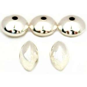  5 Saucer Beads Beading Stringing Sterling Silver Parts 