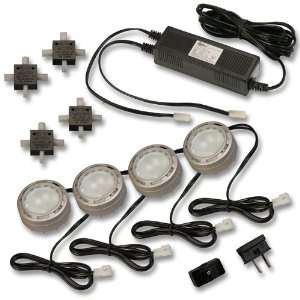   Accent Light Kit, 4/Pack, Nickel   CLEARANCE SALE