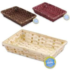 3pc Assorted 12.5L Bamboo Rectangle Baskets Kitchen 