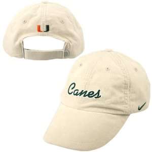   Miami Hurricanes Natural Ladies Washed Corduroy Hat