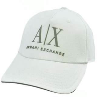AX Armani Exchange Italian Fashion Designer Brand White Gray Flex Fit 