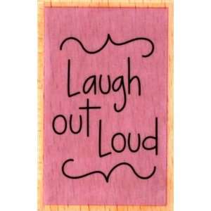  Studio G Wood Mounted Rubber Stamp Laugh Out Loud Fabric 
