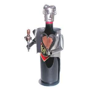  Hearts & Flowers, Male, Wine Bottle Holder H&K Steel 