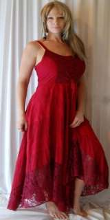 P226 RED/DRESS LACE UP SHEER MADE 2 ORDER 2X 3X 4X  