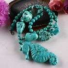 Jewelry Tibet Ancient Tone Turquoise Bead Necklace 18  