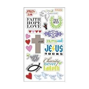  Autumn Leaves 3 D Stickers Faith 22pc With UV Coating; 2 