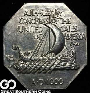 1925 Norse American Centennial Medal THICK NEAR GEM BU ** NICE 